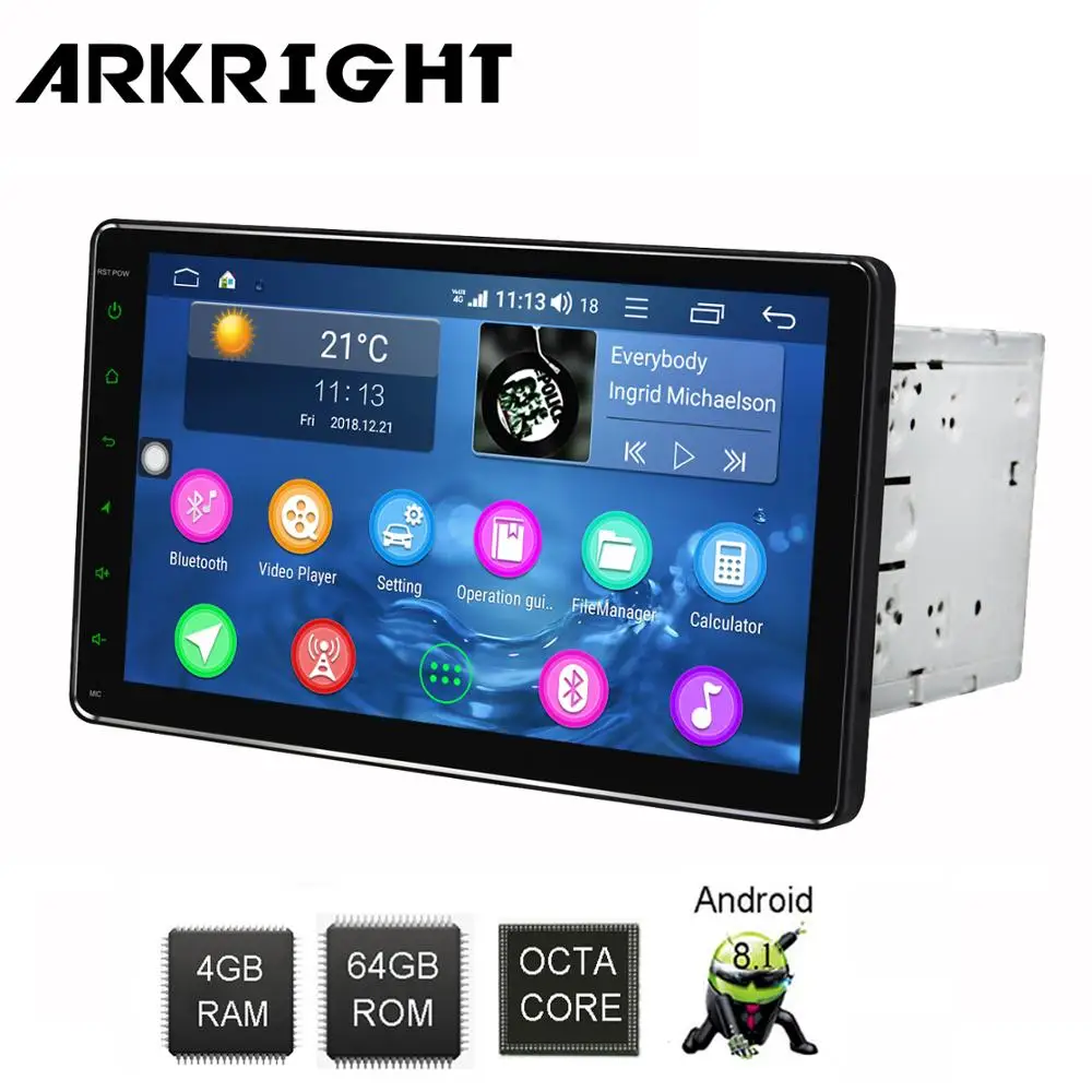ARKRIGHT 9 &quot2 din IPS Android 8 1 автомобильный DVD плеер автомобильное радио 4 + 64 Гб DSP