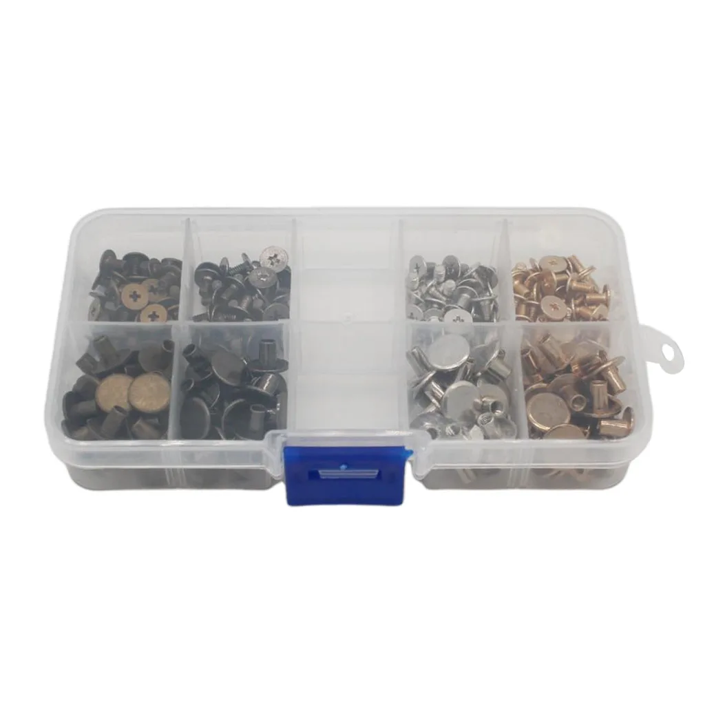 

100Pcs Belt Screw Rivets Stud Head Leather Craft Chicago Nail For Wallet Bag
