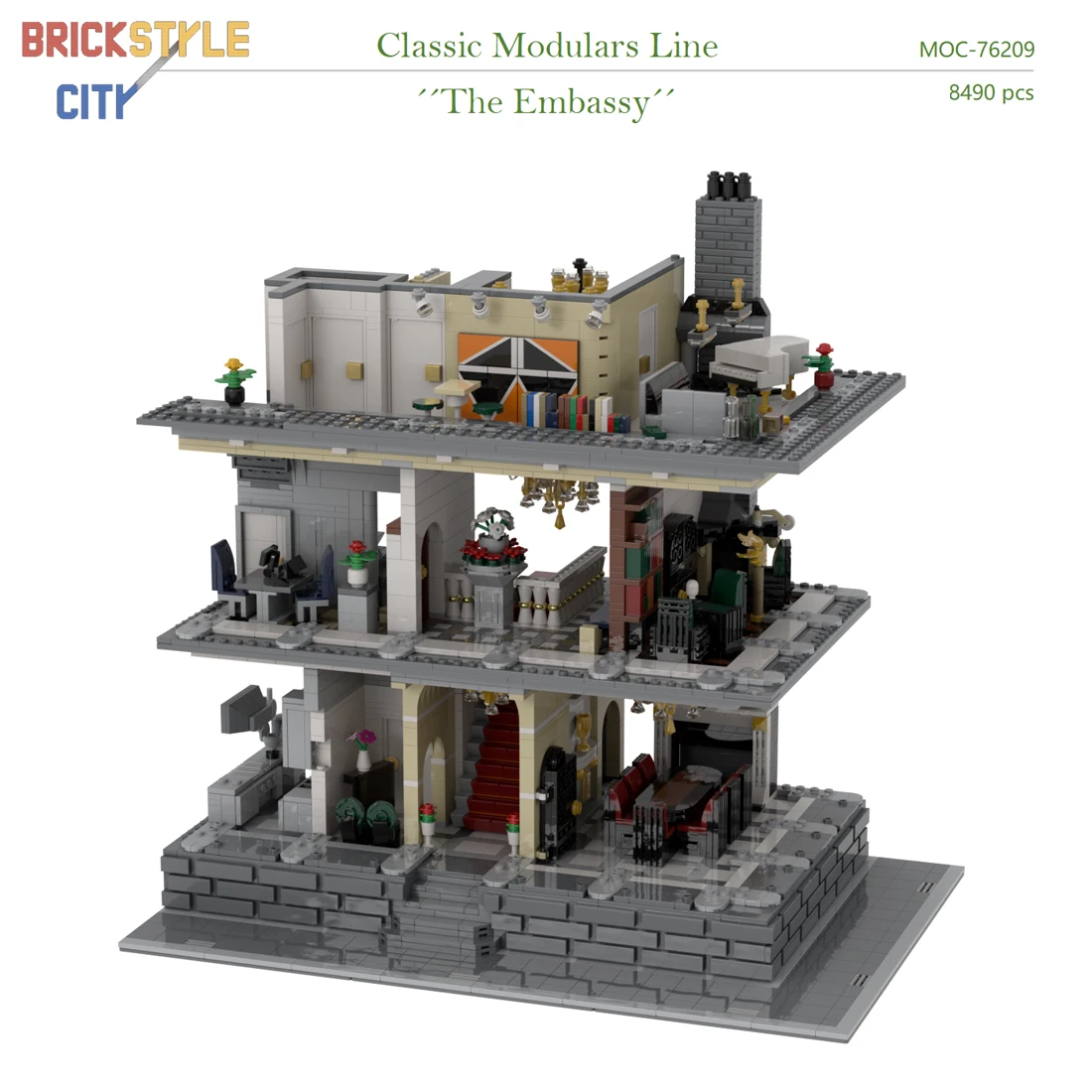 8491Pcs MOC-76209 The Embassy Building DIY Architecture Blocks Toy (Licensed and Designed by Brickstyle City) | Игрушки и хобби