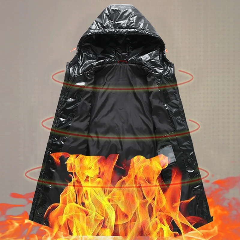 Men's Winter Parka 12XL 11XL 10XL Plus Size Jackets Men Thickened Warm Hooded Coats Male Outerwear Large Size Men Glossy Jacket