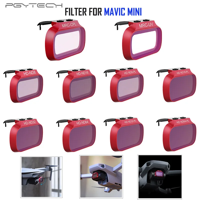 PGYTECH Mavic Mini Набор фильтров UV/CPL/ND 8 16 32 64 NDPL 8 16 32 64 фильтр для DJI Mavic Mini Drone аксессуары
