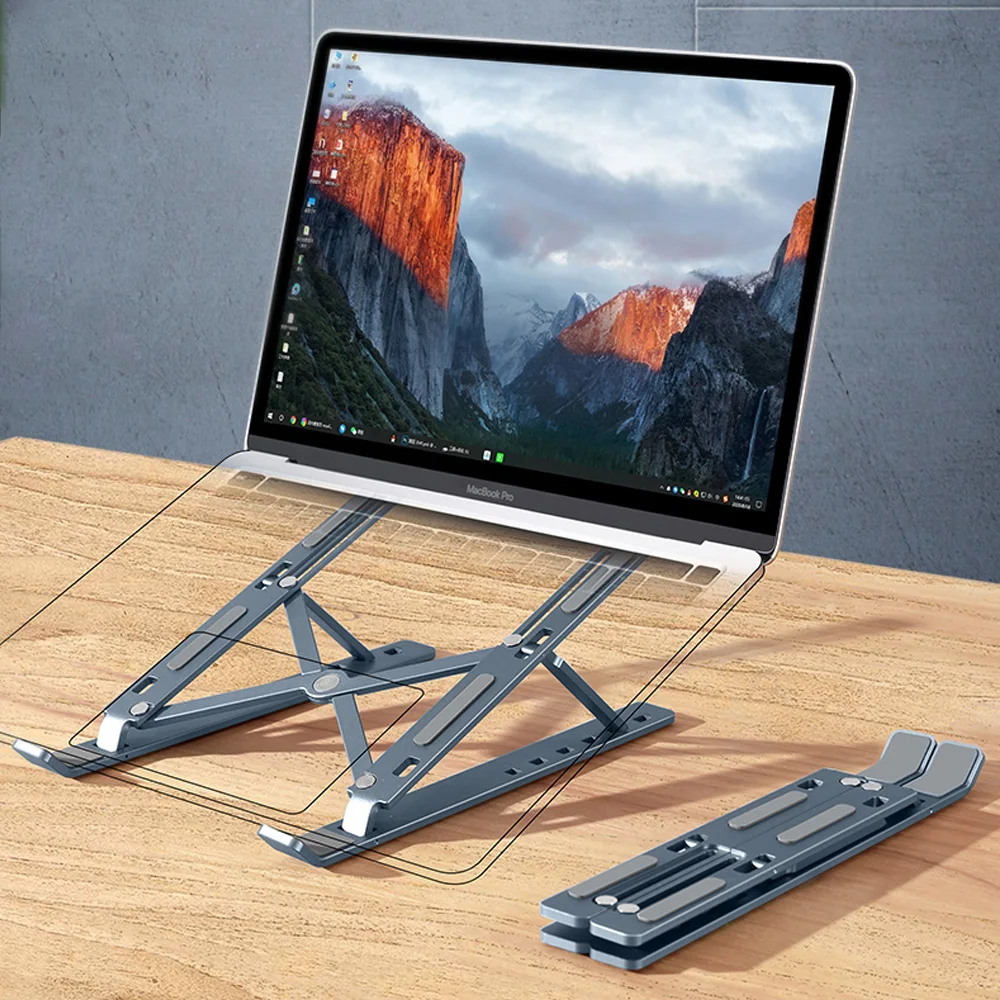 

Laptop Stand Portable Foldable Holder Adjustable Bracket Aluminum Support For Macbook Pro Air Notebook Computer Tablet