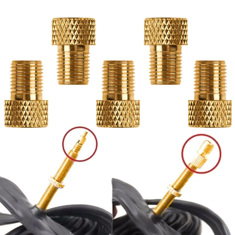 

5pcs Copper Presta to Schrader Adaptors Bicycle Pump Tire Air Inflator Valve Connectors Auto Motorcycle Bike Valve Adaptor Parts