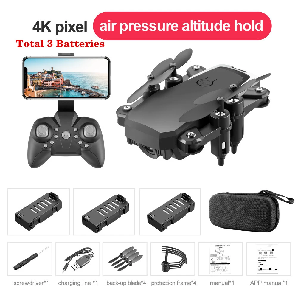 Радиоуправляемый вертолет LF606 видеосъемка Квадрокоптер WiFi fpv 4K HD камера удержание высоты пульт дистанционного управления Квадрокоптер лучшие игрушки для начинающих - Цвет: B3-Carry Box-4K