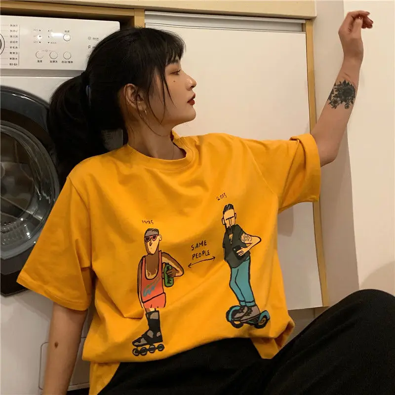 

Camisetas Verano Mujer 2020 Thin Section T Shirt Printing Harajuku Female T-shirt Leisure Fashion Aesthetic Tshirt Tops