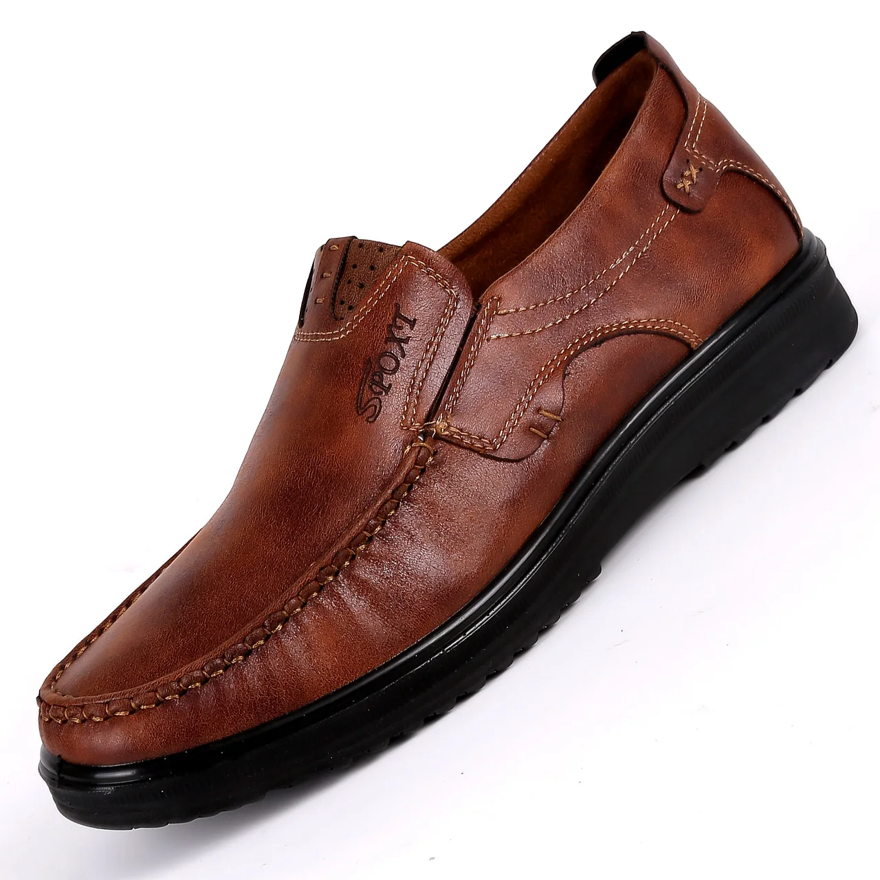 

YEINSHAARS New Trademark Size 38-48 Upscale Men Casual Shoes Fashion Leather Shoes For Men Summer Men'S Flat Shoes Dropshipping