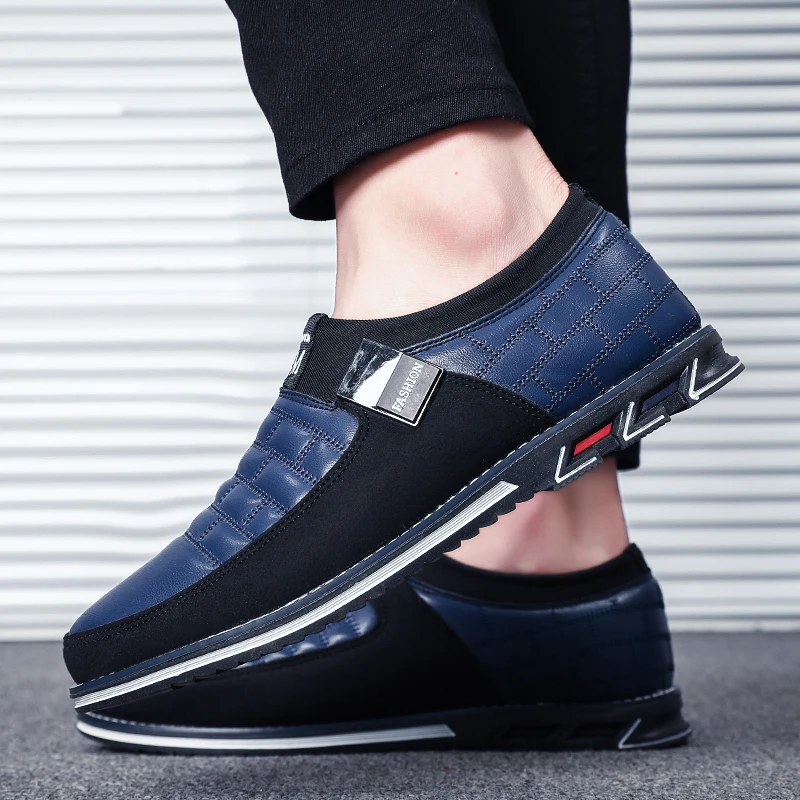 

Genuine Leather Men Casual Shoes Brand 2021 Mens Loafers Moccasins Breathable Slip on Black Plus Size 38-46 Driving Shoes