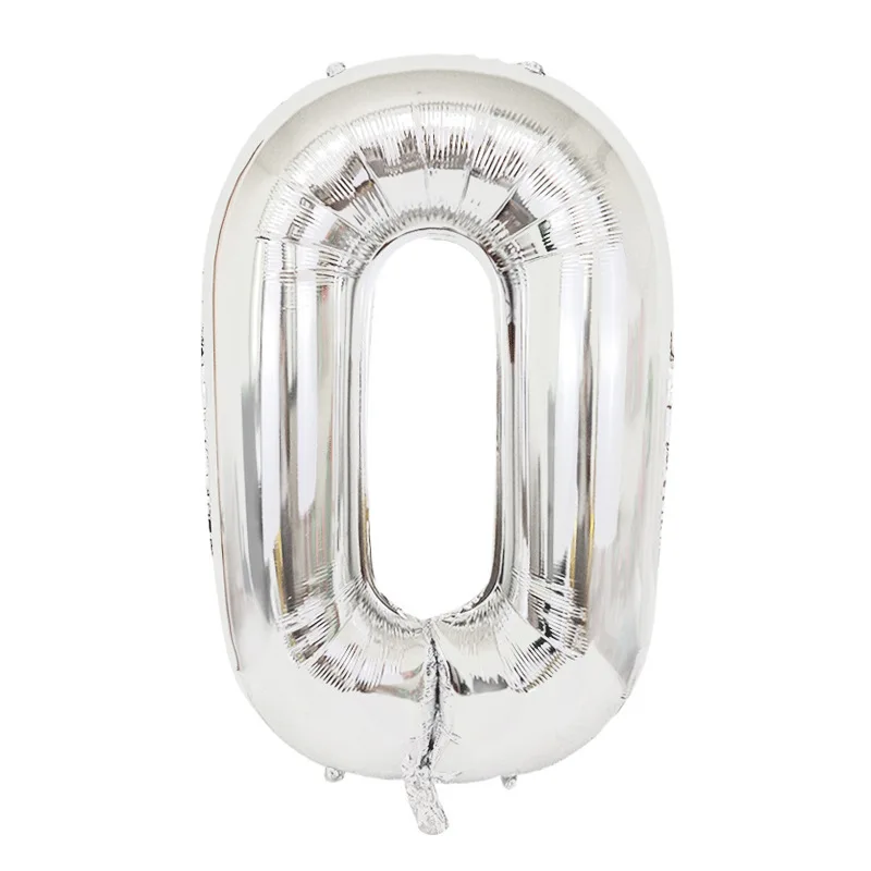 Модные гигантские размер 40 дюймов золотые серебристые с цифрами фольга