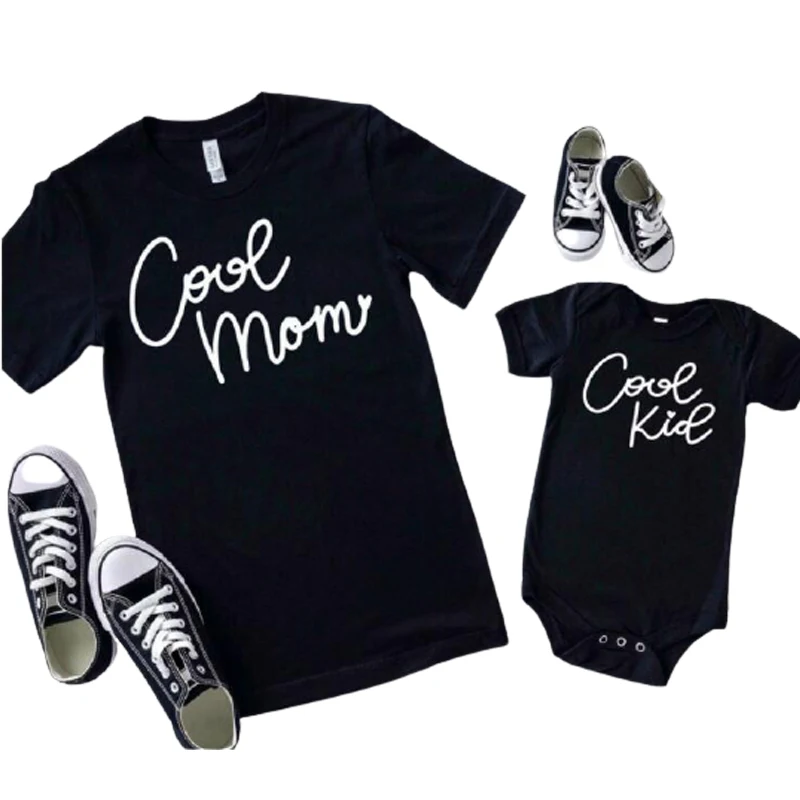 Ropa a juego divertida para beb&eacute;s y madres, Camiseta de algod&oacute;n para el primer d&iacute;a de la madre, 2021-3