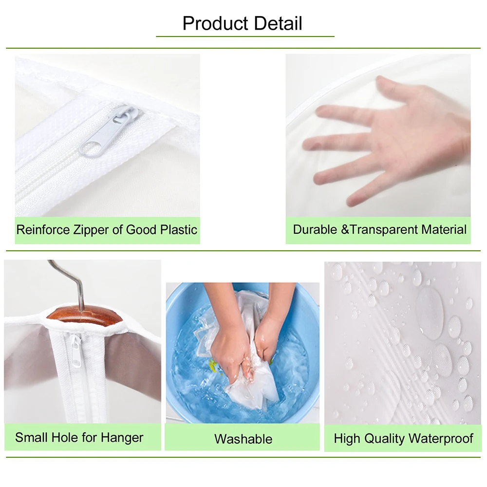 6 шт./компл. прозрачные чехлы для одежды костюмов платьев курток пальто