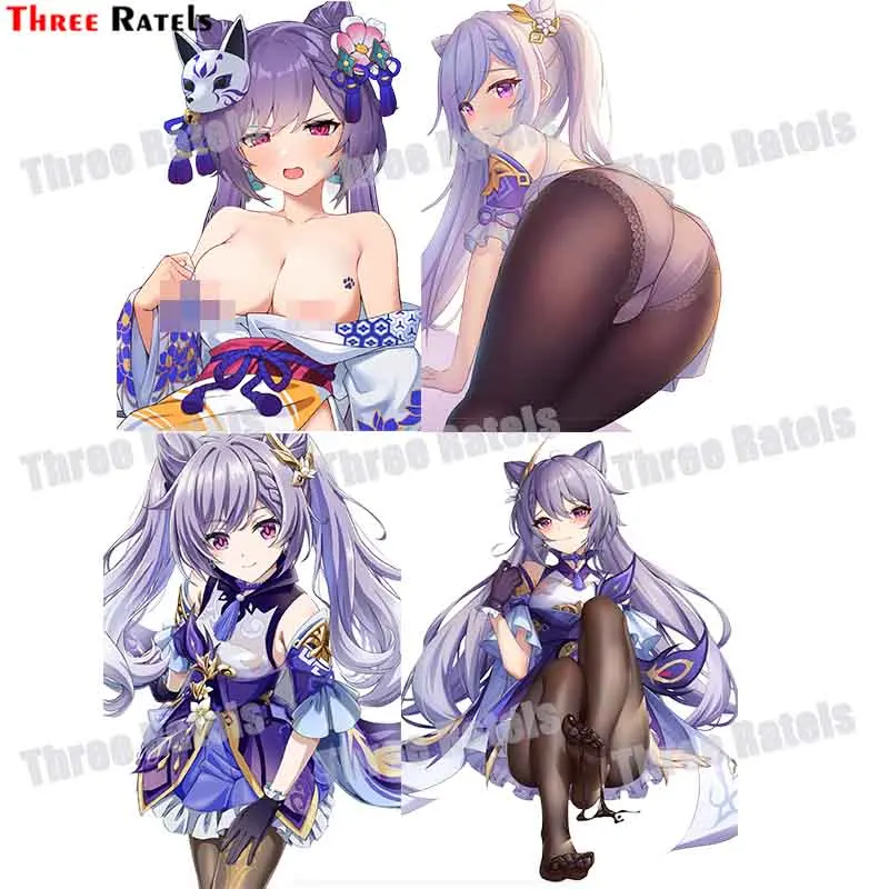 

Three Ratels F715 Keqing Genshin Impact настраиваемый аниме Sicker для крышки топливного бака и зеркала заднего вида декоративная наклейка автомобильная накле...