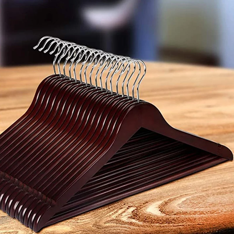 

20 Pc Wooden Hanger Household Wooden Clothes Rack Clothes Hanger Clothing Store Hanger Clothes Stand Wood Hanger