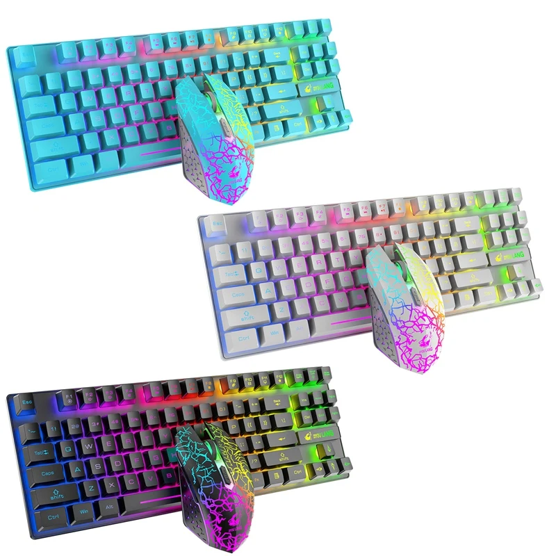 

ZIYOU Ланг Беспроводной Gaming Keyboard И Мышь комбо 2,4 ГГц Перезаряжаемые Rgb клавиатура с подсветкой 2400 точек/дюйм игровой Мышь
