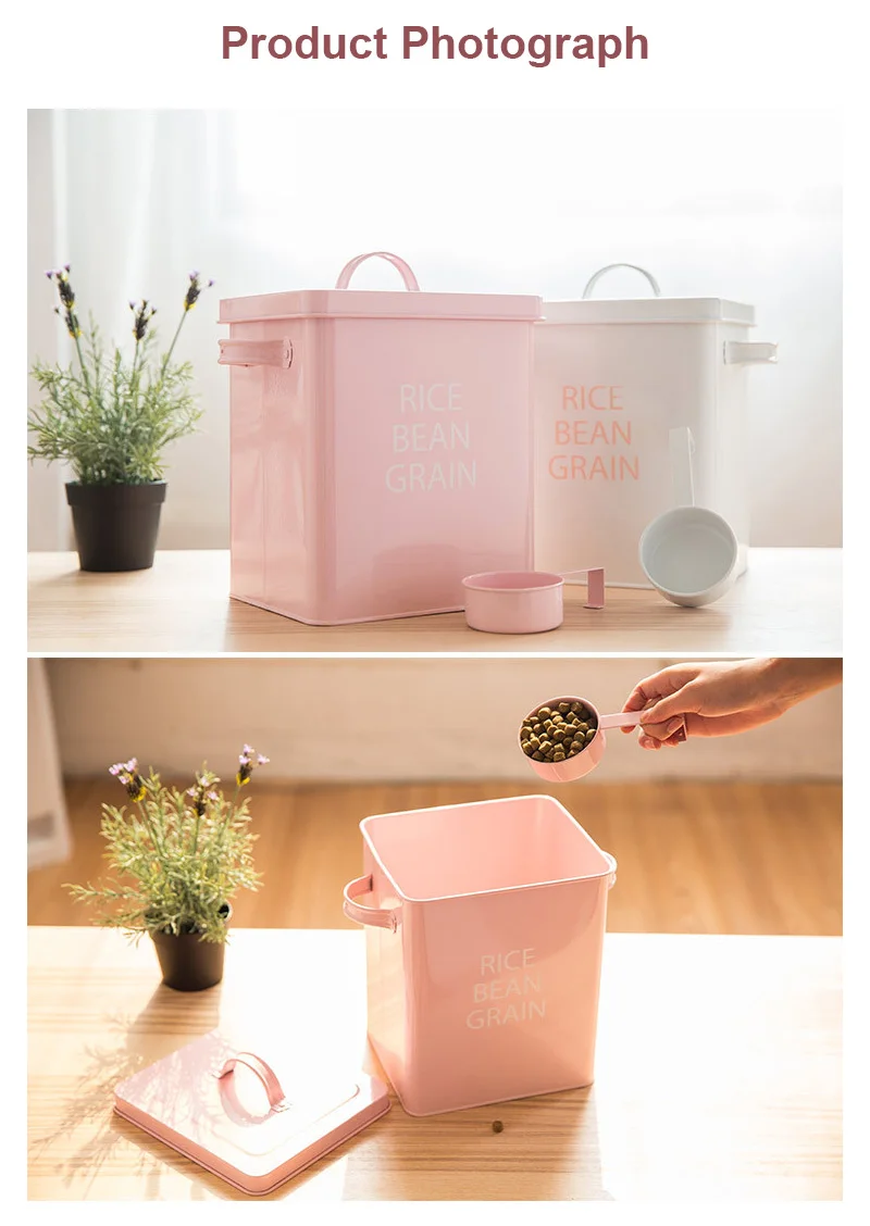 

Pet Grain Barrel Multi Function Tin Storage Box Washing Powder Barrel Surface Barrel Rice Barrel Household Goods Home Storage