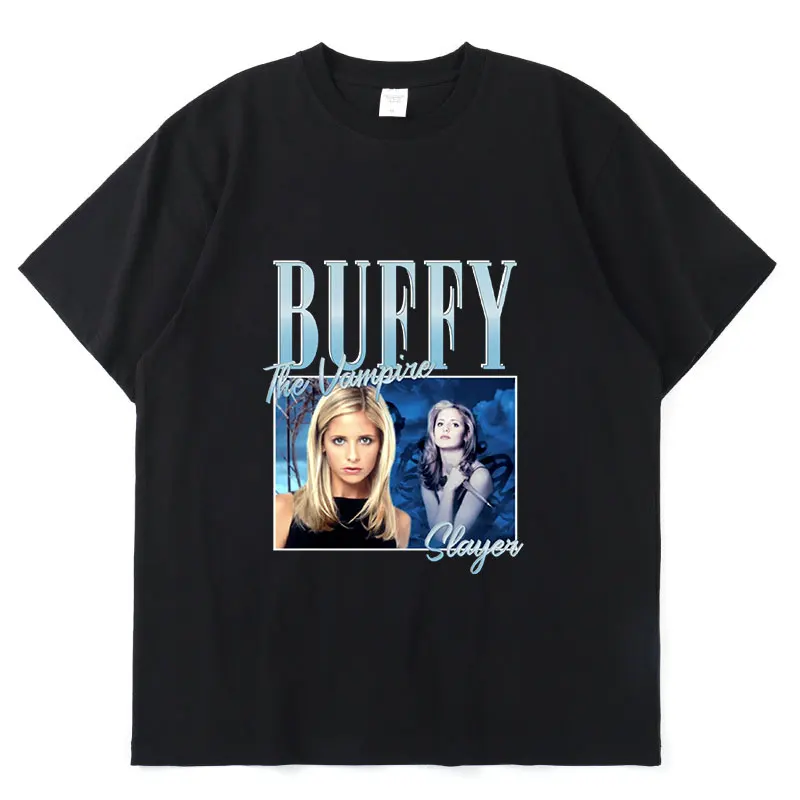 

Buffy The Vampire SlayerClassic2021 Hot Sale Fashion Print Summer Thin Cotton Loose Classic Couple Trend Simple T-shirt Hip Hop