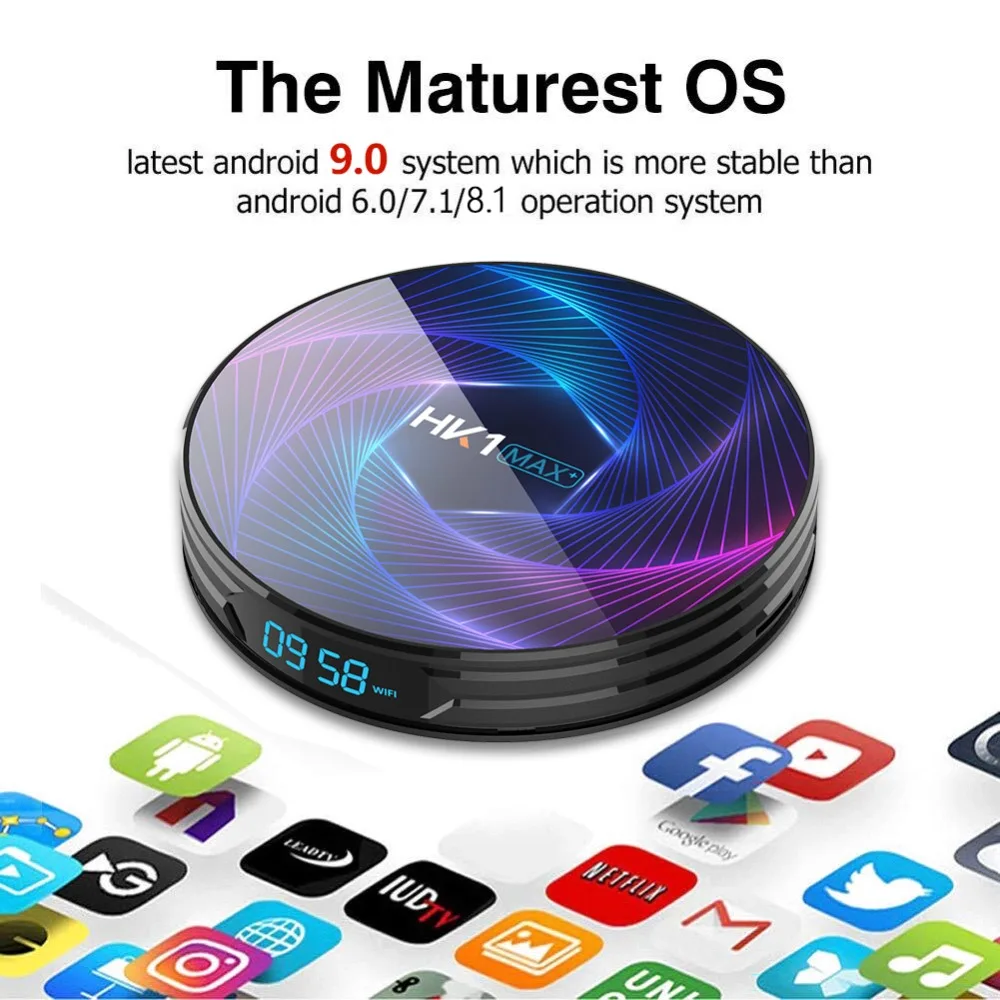Восьмиядерный RK3368PRO HK1 MAX Plus Android 9,0 Smart tv Box 4 Гб 128 Гб 1080P H.265 4K HK1MAX телеприставка PK H96MAX X96MINI