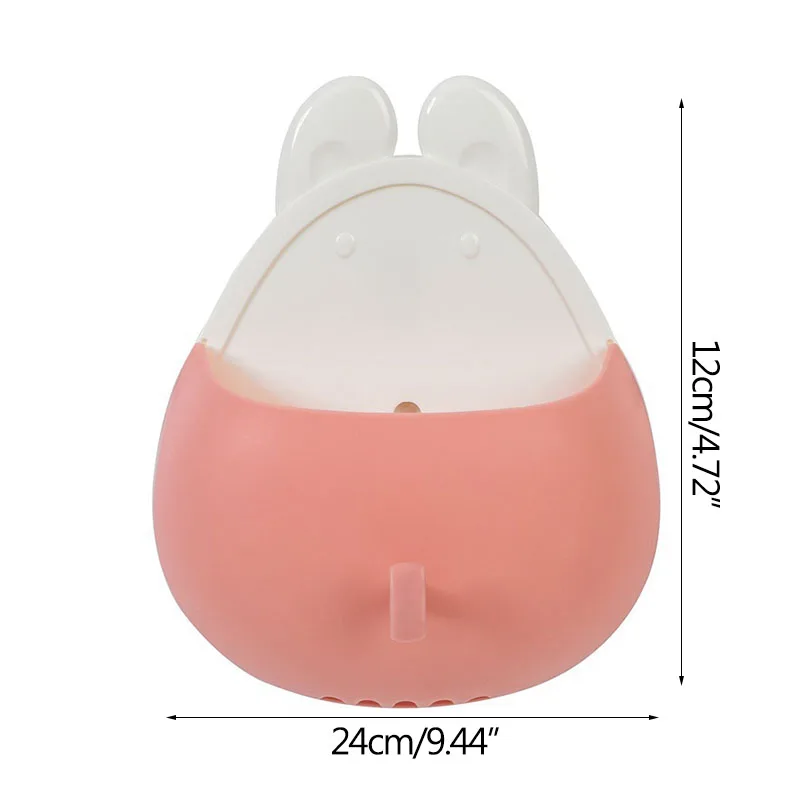 

Rabbit Drain Storage Box Room Organizer Wall Shelf Bathroom StorageToiletries Toothbrush Rack Cartoon Hooks Household Items