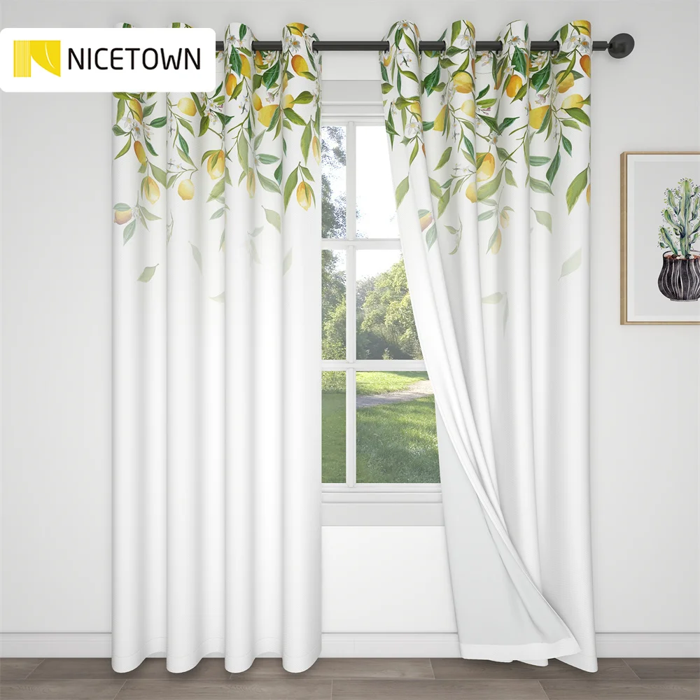 

NICETOWN 1PC Blackout Curtains Lemon Gradient for Living Room Modern Blackout Window Drapes for Bedroom
