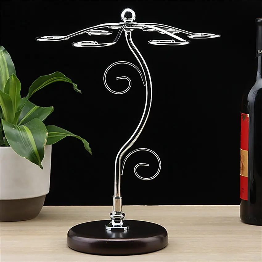 Wine Glass Rack Kitchen Bar Cup Hanging Holder Metal Goblet Display Stand Drinking Glasses Stemware Accessories |
