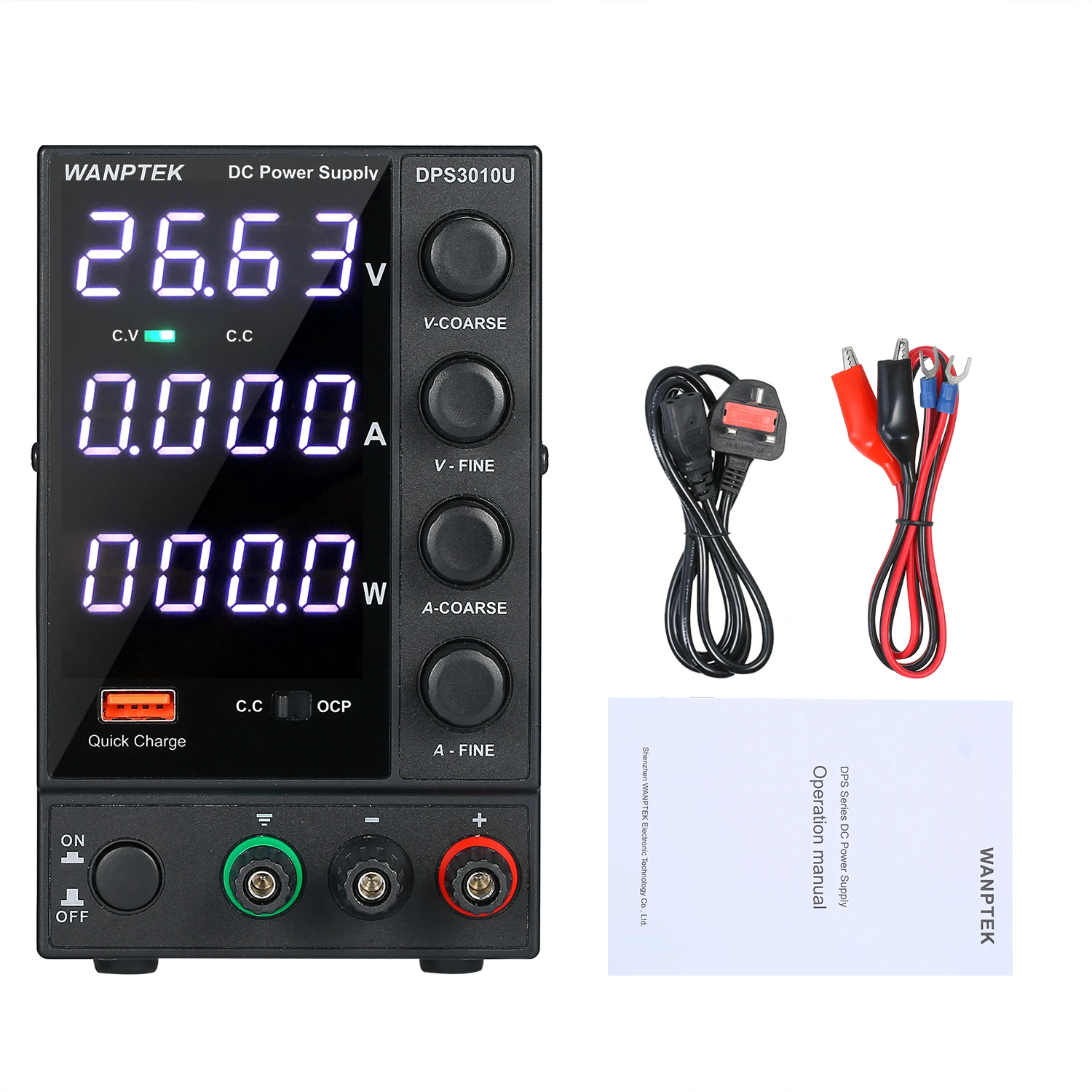 

WANPTEK DPS3010U 0-30V 0-10A 300W Switching DC Power Supply 4 Digits Adjustable Mini Power Supply AC 115V/230V 50/60Hz