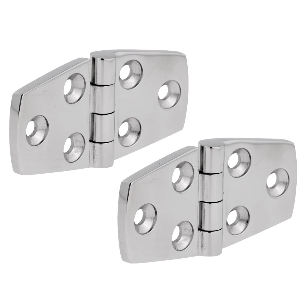 

2x Marine Grade Stainless Steel Polished Door Hinge Locker Hinges 3 x 1.5 inch for Boat, RVs, Canoe (Silver)