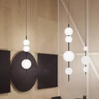 Скандинавская Минималистичная современная светодиодная люстра в виде шара для ресторана, оригинальная креативная кофейня, бара, спальни, стеклянная люстра