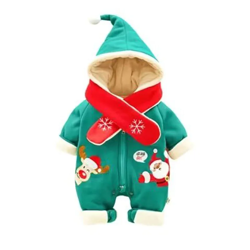 

Autumn and Winter Baby Thick Fluffy Baby Onesies for Boys and Girls New + Scarf Christmas Clothes Baby Girl Winter Clothes