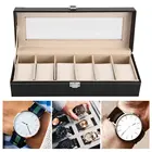 Кожаная шкатулка для хранения часов с 2610 отделениями, органайзер, новый держатель для мужских механических часов, черный чехол для ювелирных изделий, подарочные коробки, чехол