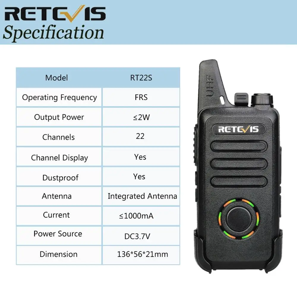 Недорогая мини рация RETEVIS RT22S 10 шт. 2 Вт УВЧ VOX скрытый дисплей удобный двусторонний