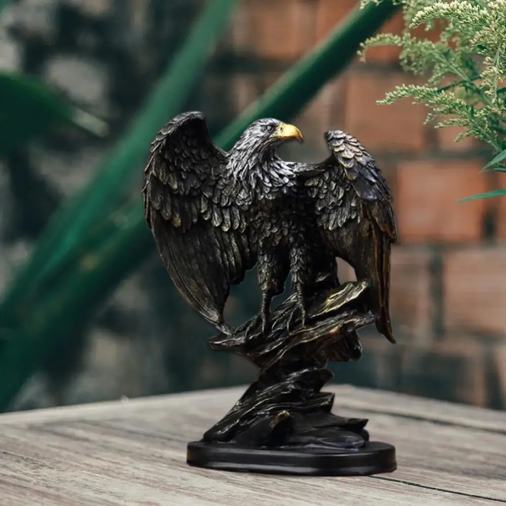 

Brass Fengshui Handmade Fortune Eagle Statue Home Office Decoration Ornaments Figurine Craft Desktop Ornament Gifts Figurine