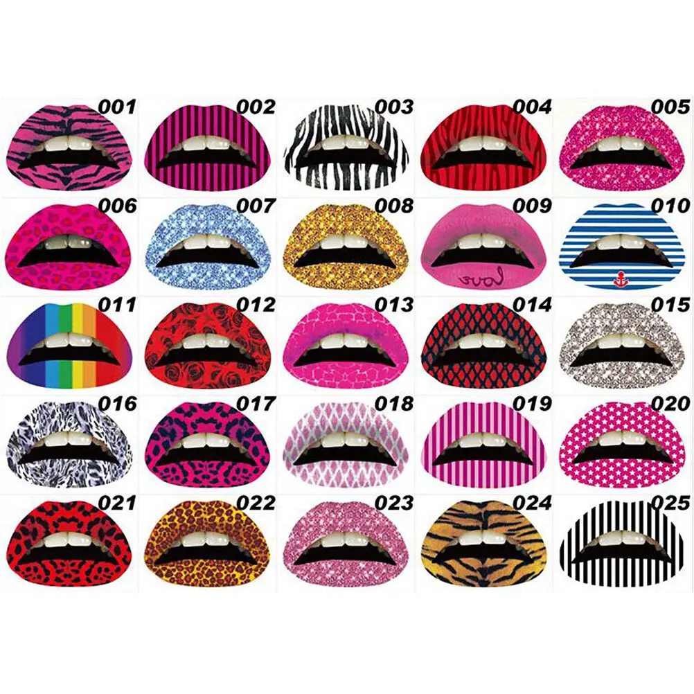 New Temporary Lip Tattoo Sticker Art Transfers Lady Party Fancy Dress Up Beauty | Красота и здоровье