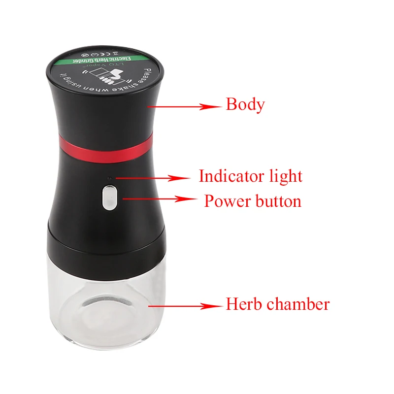 

Handheld Electric Herb Grinder Automatic Grinder And Roller Built-In 1100mah Battery Usb Charger Smoking Accessories