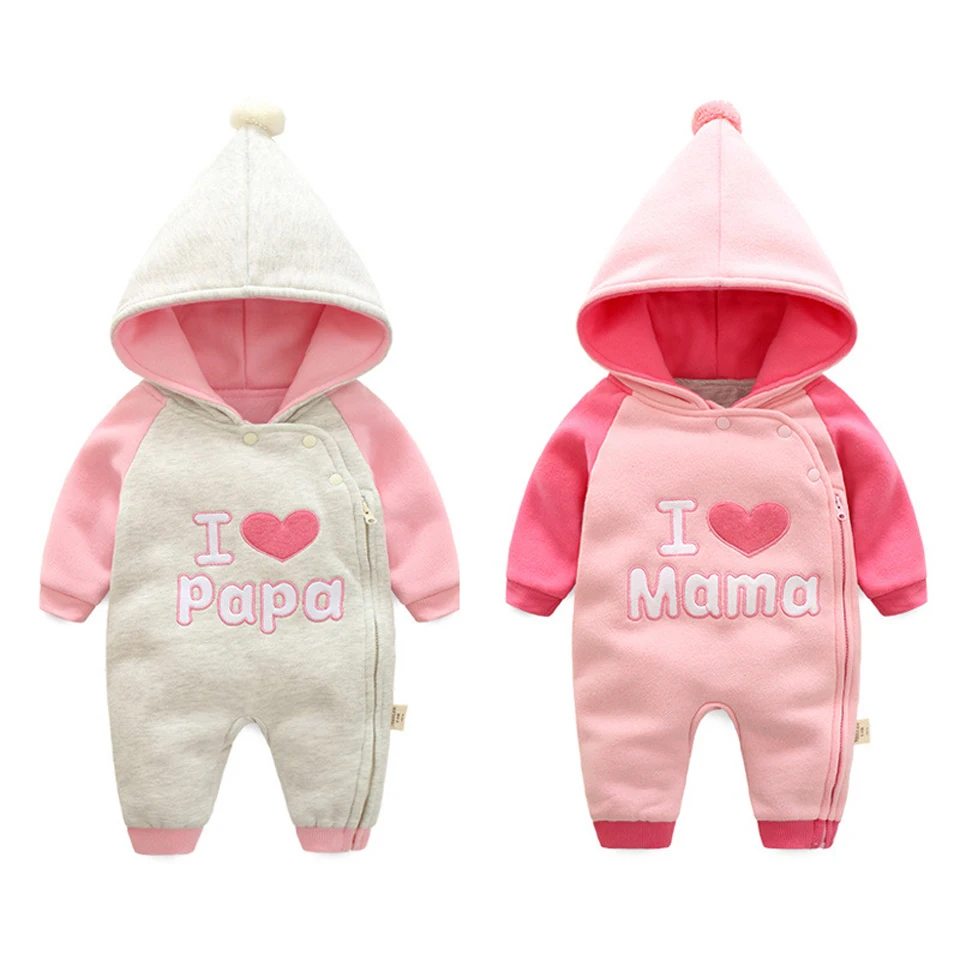 Боди для новорожденных хлопковое с принтом I Love Papa Mama|Ромперы| |