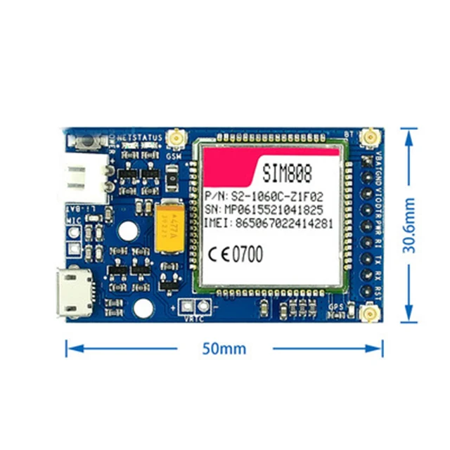 

SIM808 module GPS GSM GPRS integrated positioning SMS module With Bluetooth function