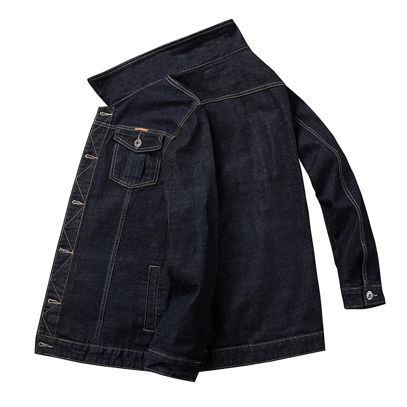 

Oversized men's loose fitting denim jacket add fat add trendy denim shirt fat coat fat guy stretch denim coat