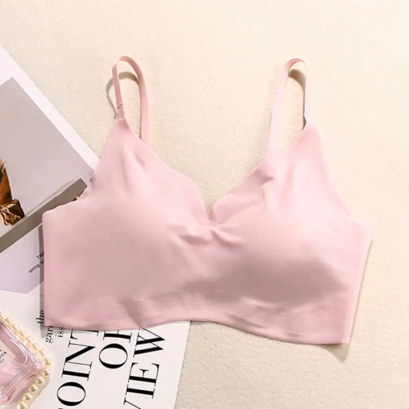 Спортивный бюстгальтер для йоги с V образным вырезом без стальных колец следов