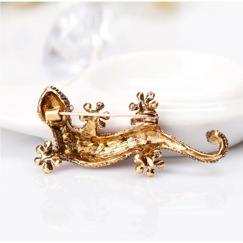 Фото Модная женская брошь ящерица булавка животное Крипер Стразы Gecko Хамелеон корсаж Модная женская брошь ящерица булавка животное Крипер Стразы Gecko Хамелеон корсаж