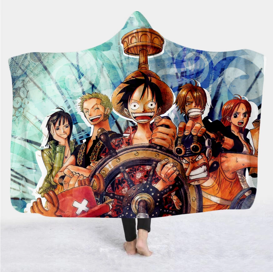Одна деталь аниме 3D печати пледы с капюшоном Одеяло носки теплые флисовые
