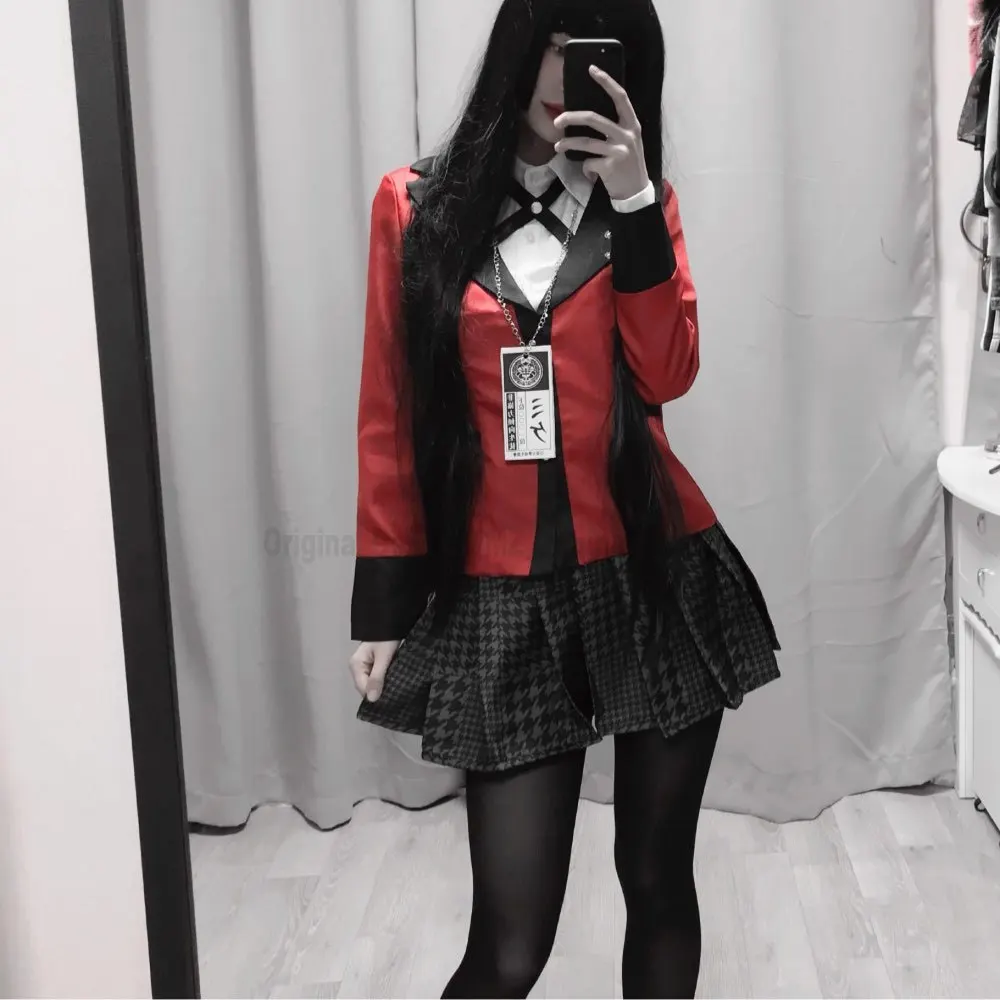 Аниме Yumeko Jabami Косплей костюмы японская средняя школа Униформа Хэллоуин вечерние