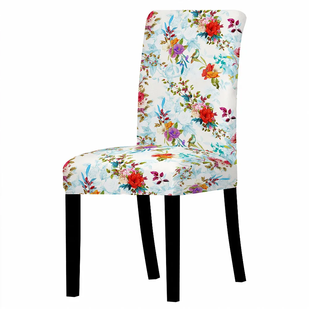 Чехол для стула с геометрическим цветочным принтом чехол обеденного современный