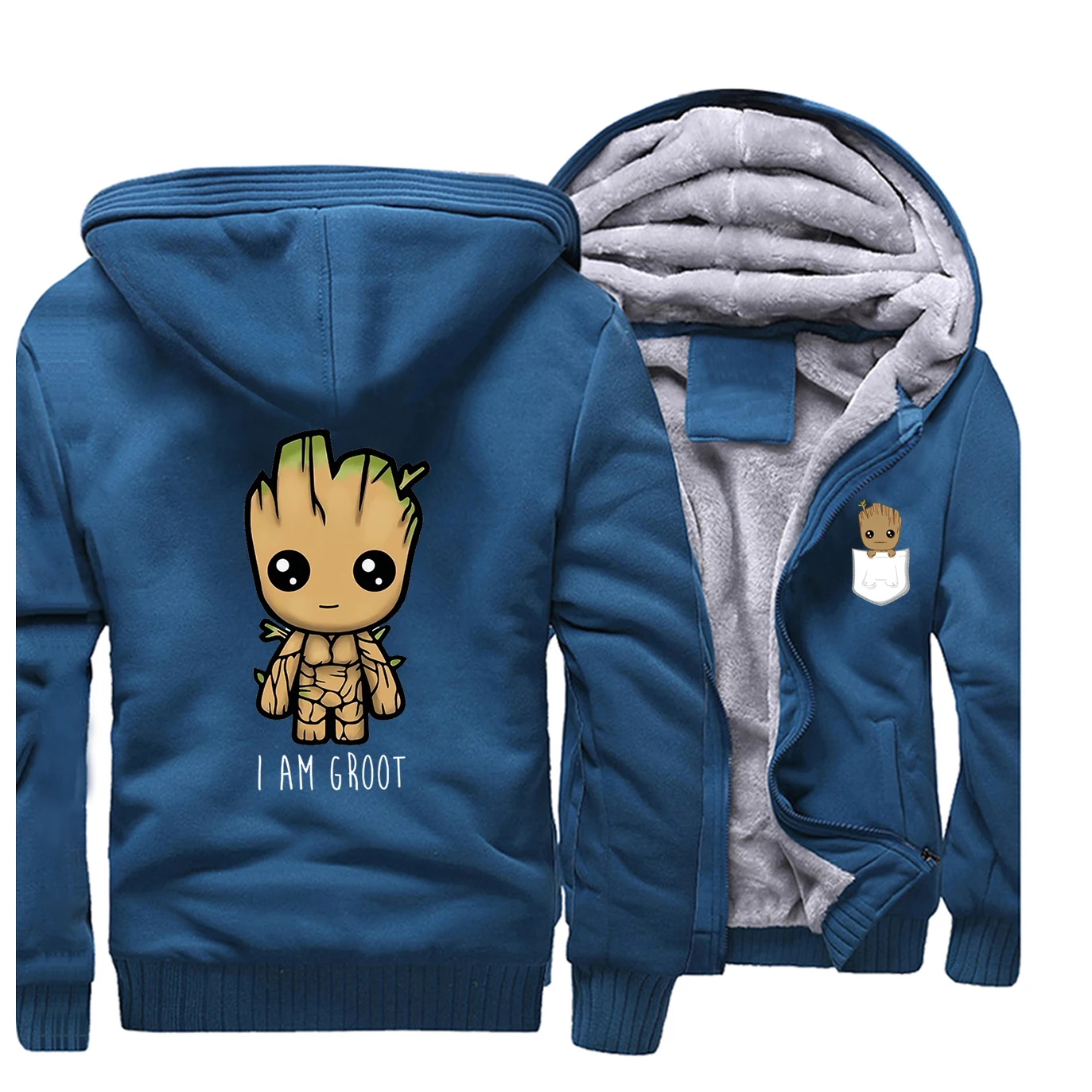 Новинка I Am Groot Верхняя одежда Мужская Повседневная модная флисовая спортивная одежда Marvel Groot Осенняя мужская уличная одежда размера плюс в стиле хип-хоп Харадзюку