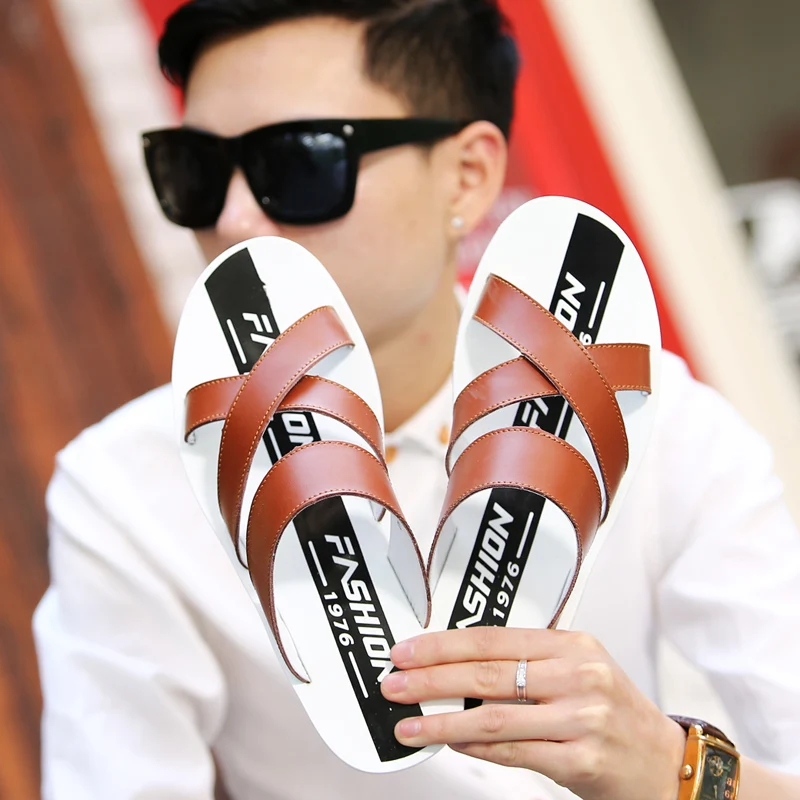 

Sandale Piscine Homme Men's Summer Flip Flops Fish Shower Sandals Men Beach Sandalias De Cuero Para Hombre For 2020