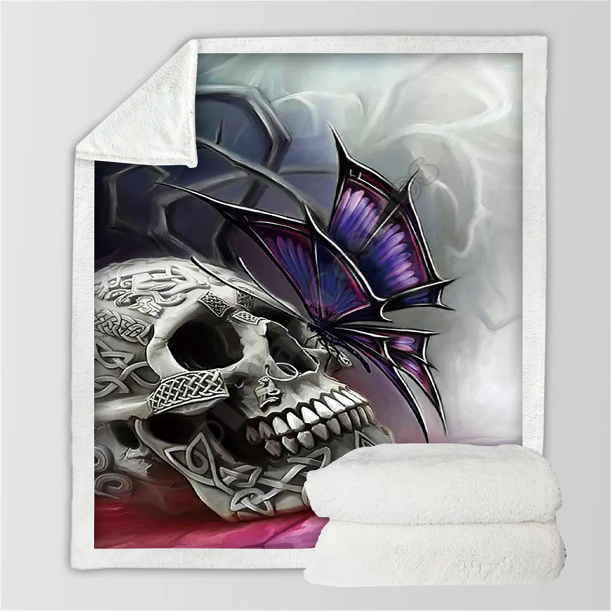 

Skull Fleece Blanket 3D full printed Wearable Blanket Adults/kids Fleece Blanket Sherpa Blanket Drop Shipping 03