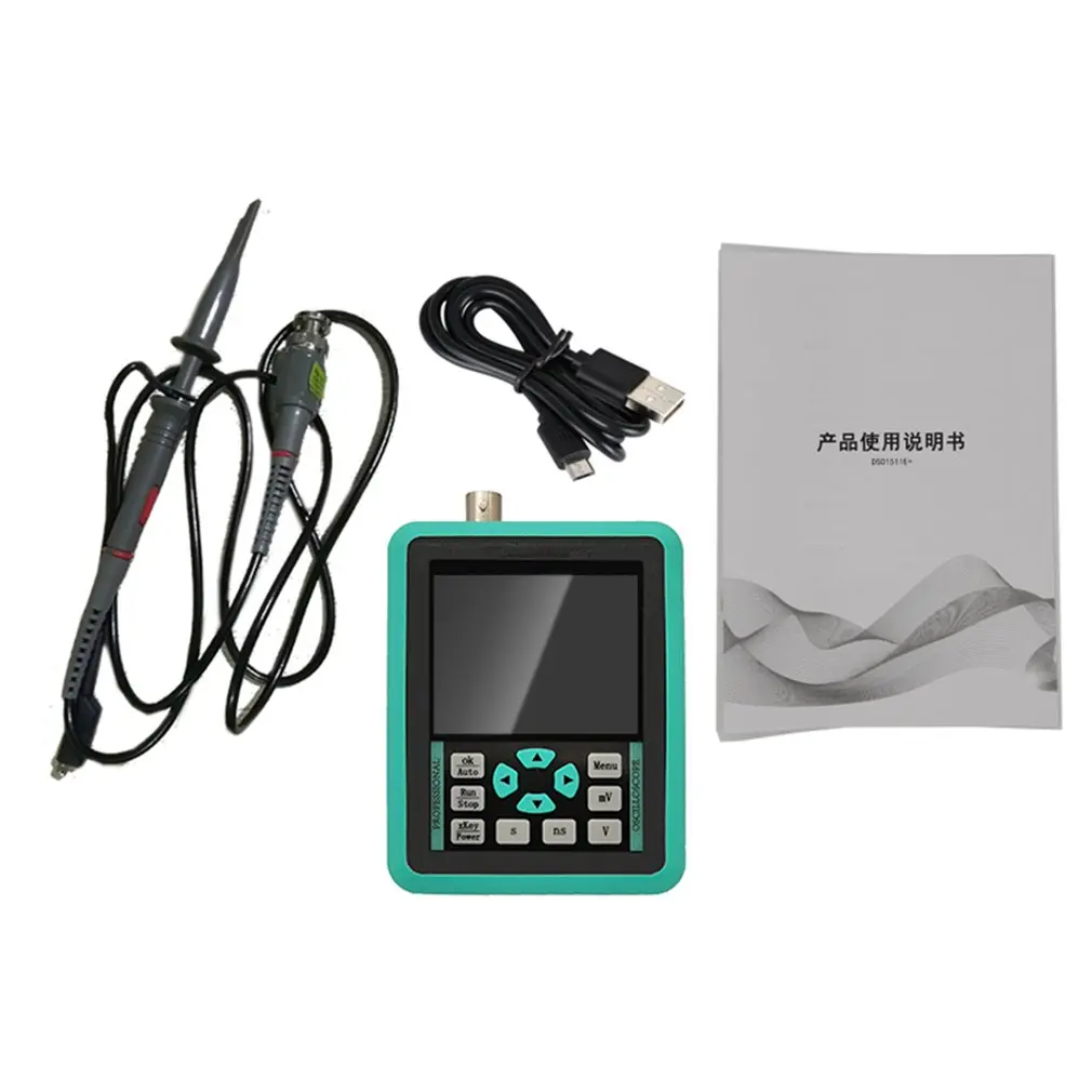 

Handheld Digital Oscilloscope DSO1511E 500MS/s 2.4-inch Screen 120MHz Analog Bandwidth Support Signal Generator FFT Spectrum