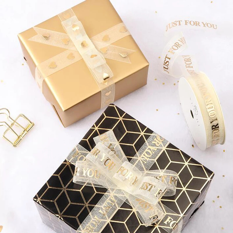 Атласные атласные ленты для рукоделия, изготовления волосатых луков и цветов, упаковки подарков, украшения, печатных атласных лент, свадебного рождественского вечера.