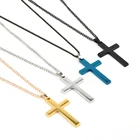 Простое модное ожерелье-цепочка с крестом для женщин и мужчин, ювелирные изделия в стиле панк, ожерелье с подвеской из нержавеющей стали, христианское украшение, подарок
