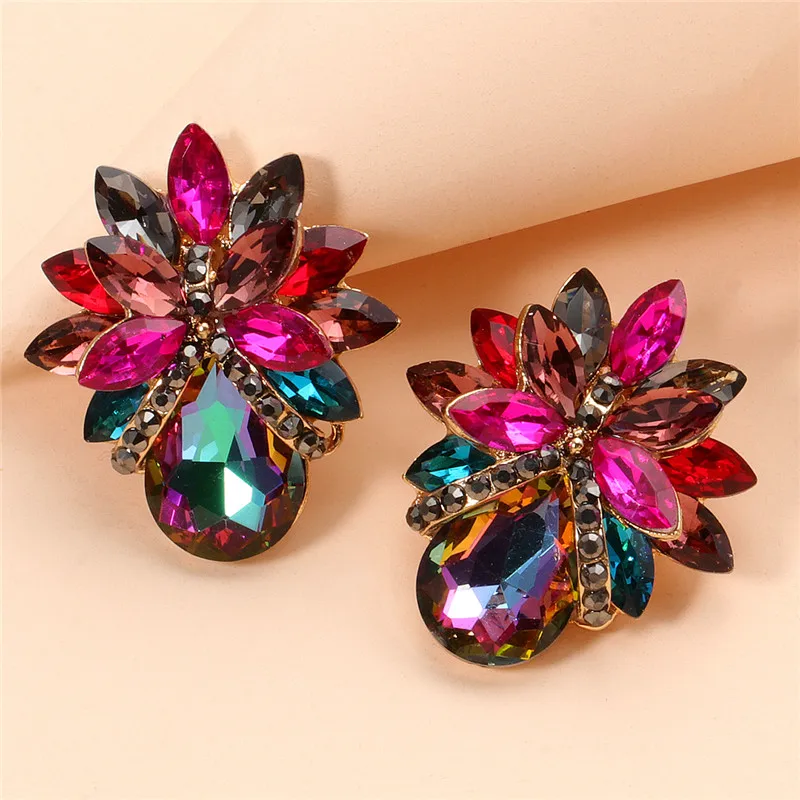 Модные новые разноцветные блестящие висячие серьги Стразы для женщин модные