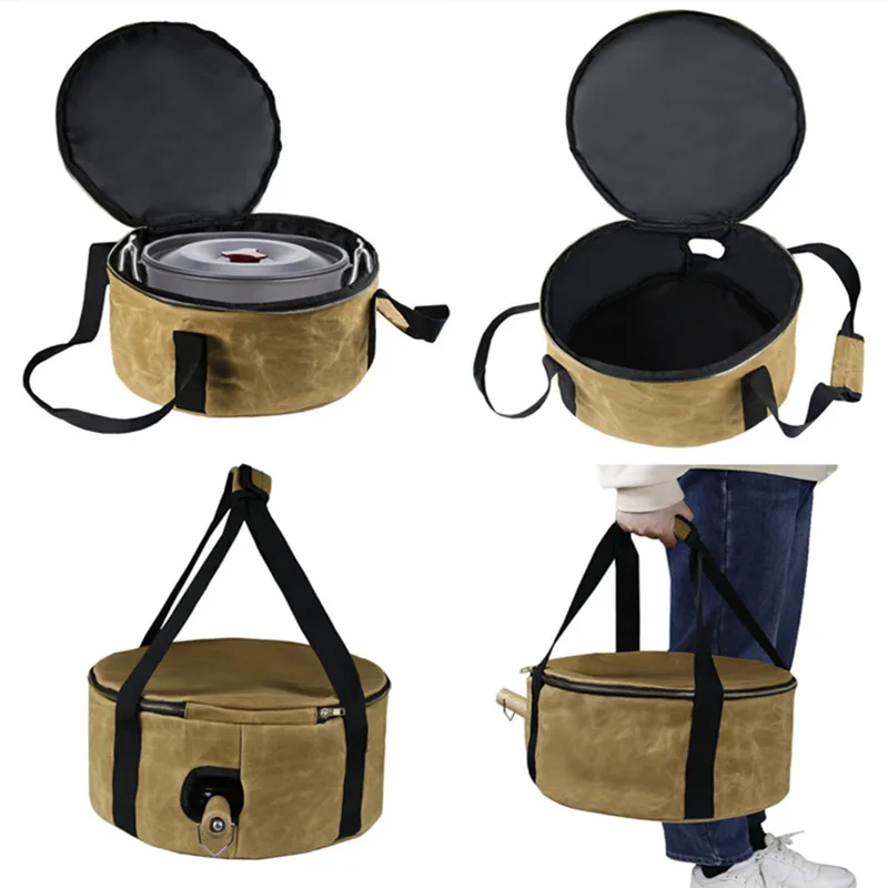 

2021 Camping Stoves Storage Bag Travel Portable Pot Bag Cast Iron Pan Dustproof Bag Enamel Pot Package For Outdoor Kitchen