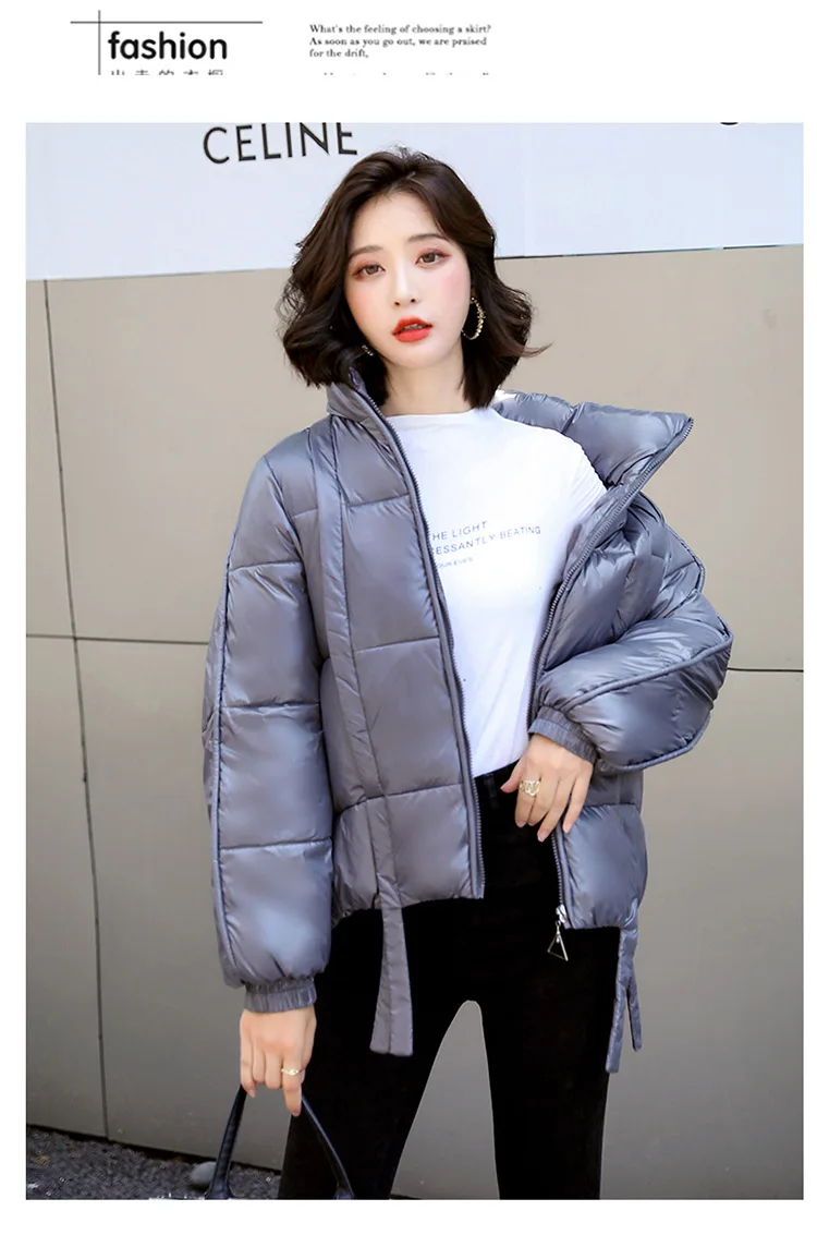 

Beardon Women's Korean Style Parkas Loose Stand-Up Collar Bread Jacket 2021 Winter New Cotton Short Coat