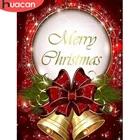 Алмазная мозаика HUACAN с рождественскими колокольчиками, картина 5D сделай сам, полноразмернаякруглая вышивка, украшение для стен